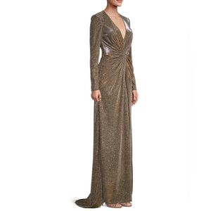 MAC DUGGAL Metallic Long Sleeve Gown size 12